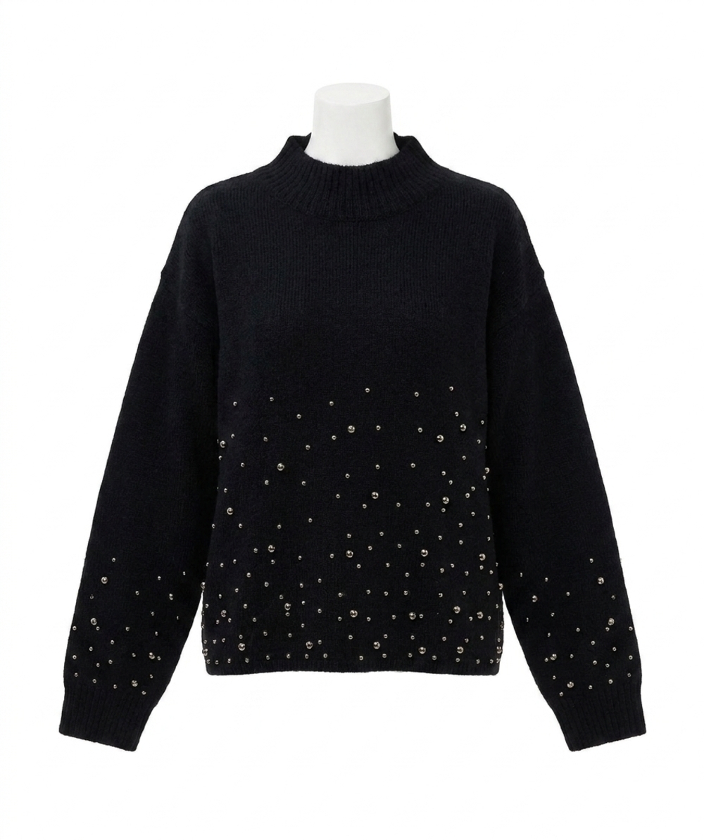 NEW ESQUALO pernille pearl sweater in black